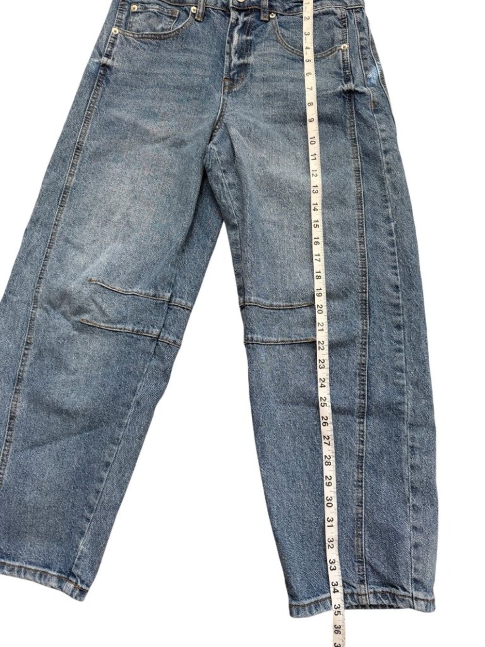 12th Tribe Womens Size 28 Muse Barrel Jeans Wide-Leg Denim Blue Size 28 - Picture 7 of 8